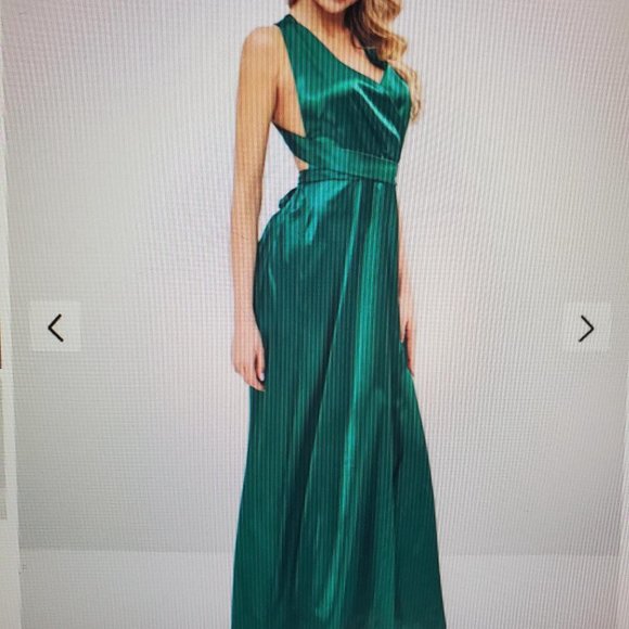 Emerald Green Criss-Cross Maxi Dress NWT - Picture 3 of 4